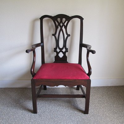 MAHOGANY CHIPPENDALE ARMCHAIR