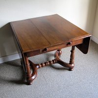 FRENCH WALNUT DROP FLAP DINING TABLE