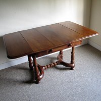 FRENCH WALNUT DROP FLAP DINING TABLE