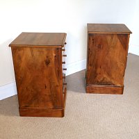 VICTORIAN WALNUT PAIR OF BEDSIDE CHESTS