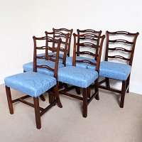 GEORGIAN CHIPPENDALE PERIOD SET OF SIX DINING CHAIRS