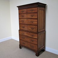 GEORGIAN MAHOGANY AND CHERRYWOOD PROVINCIAL CHEST ON CHEST