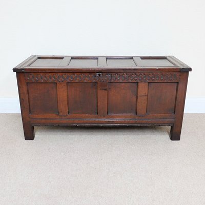 OAK PANELLED COFFER - WILLIAM & MARY PERIOD