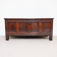 OAK PANELLED COFFER - WILLIAM & MARY PERIOD
