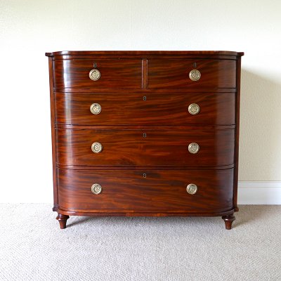 MAHOGANY 'D' FRONTED CHEST OF DRAWERS