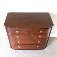 MAHOGANY 'D' FRONTED CHEST OF DRAWERS