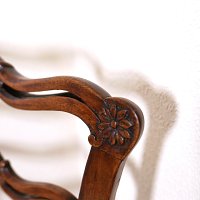 MAHOGANY CHIPPENDALE STYLE LADDERBACK ARMCHAIR